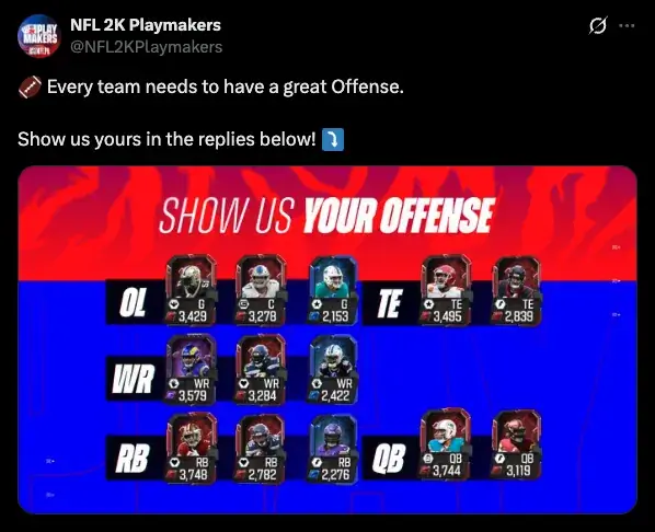 NFL 2K Playmakers - Show Us Your Offense