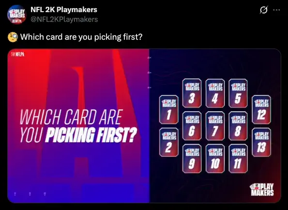 NFL 2K Playmakers - Which Card First