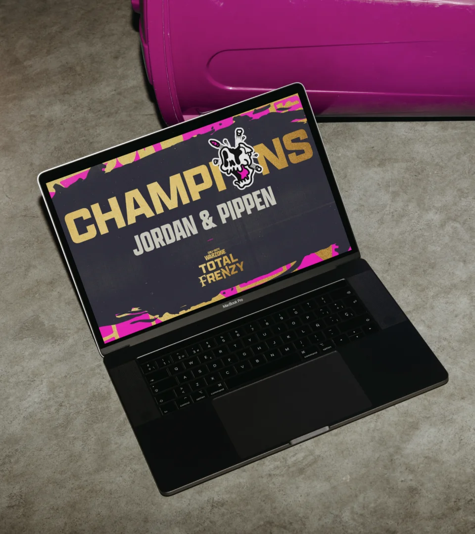 WTF: Warzone Total Frenzy — laptop mockup